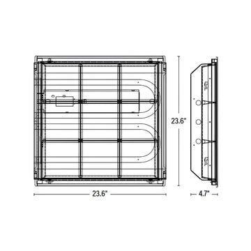 Dimensions of 2x2 led troffer light
